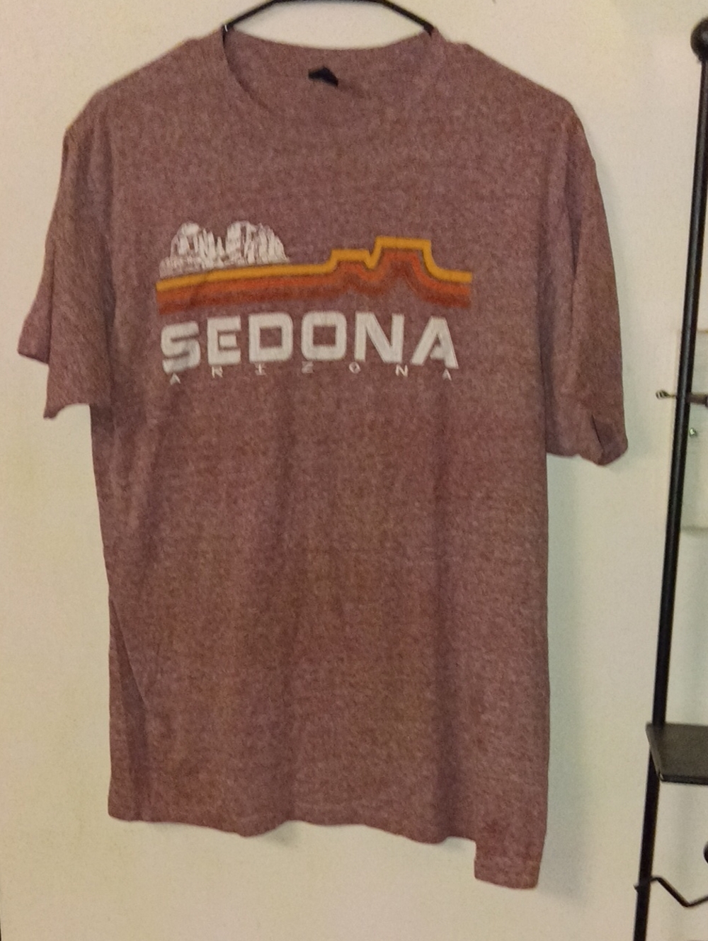 Sedona Arizona Men's Heather Maroon Graphic T‑Shirt Size Large